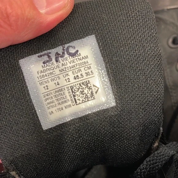 Converse Black High-Top Sneakers with Red Accents - Picture 10 of 14